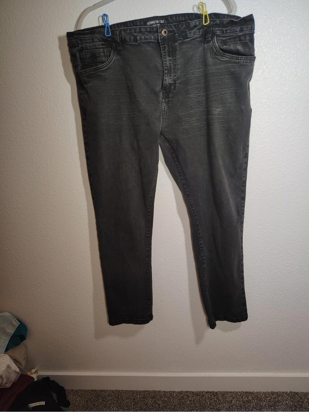 Kenneth Cole 42x30 New York Stretch Denim Black Regular Fit Jeans Mid Rise